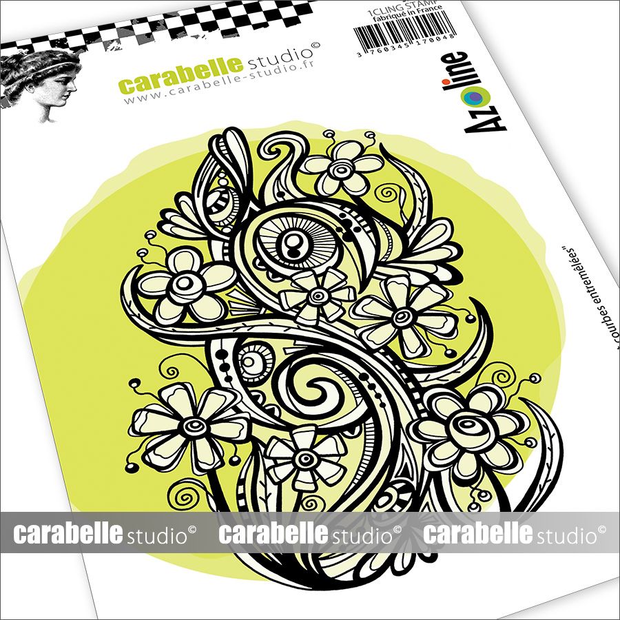 Carabelle studio • cling stamp a6 flowers and curves intertwined by azoline