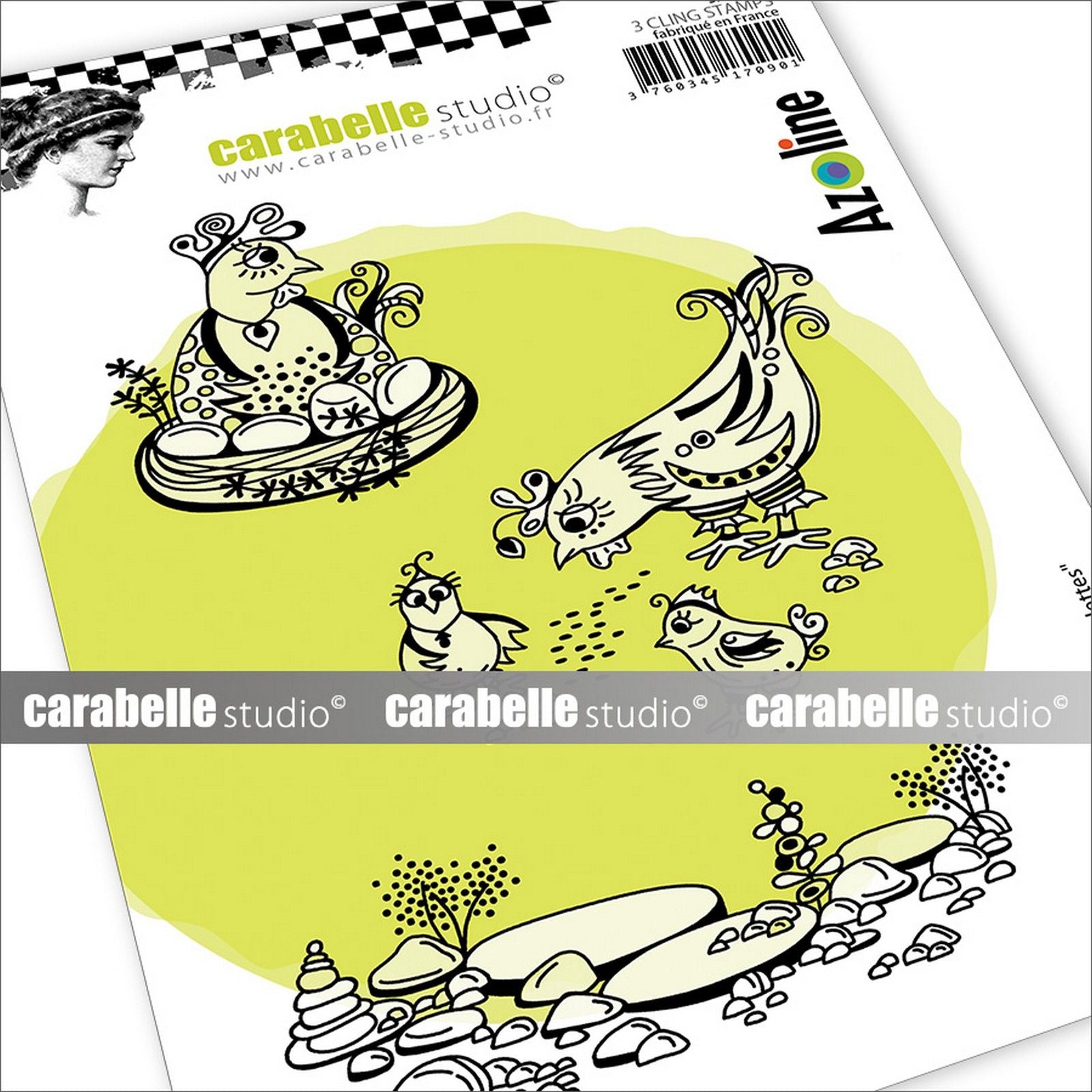 Carabelle studio • cling stempel les poulettes by azoline