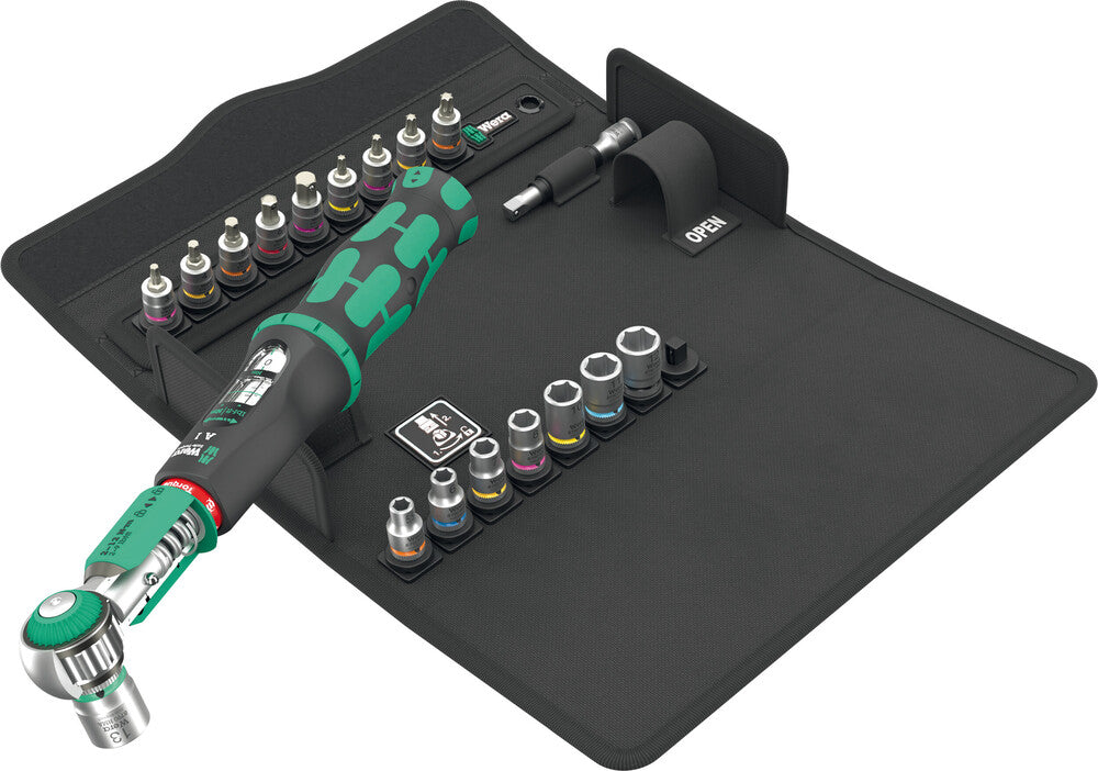 Wera safe-torque a 1 shk set 1 draaimomentsleutel (zwart groen, 1 4 vierkant, 2-12 nm, 20‑delig)