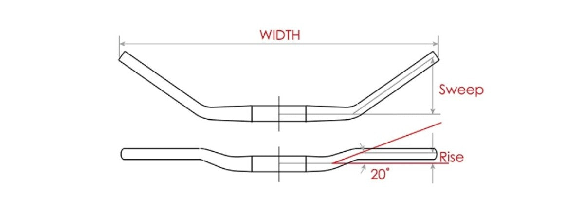 Stuur Wien Ø31,8 B=640mm, 35° gebogen - mat zwart