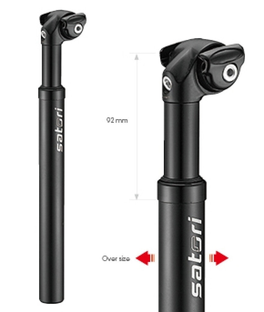 Zadelpen verend Satori Elegance LT Ø27,2mm 350mm - mat zwart