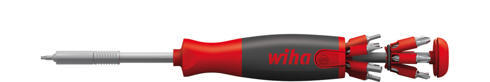 Wiha schroevendraaier met bitmagazijn liftup 26one (zwart rood, incl. 13 dubbelbits 1 4 )