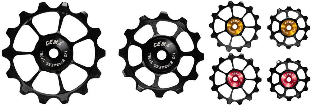Cema derailleurwieltjes keramisch shimano 12v zwart