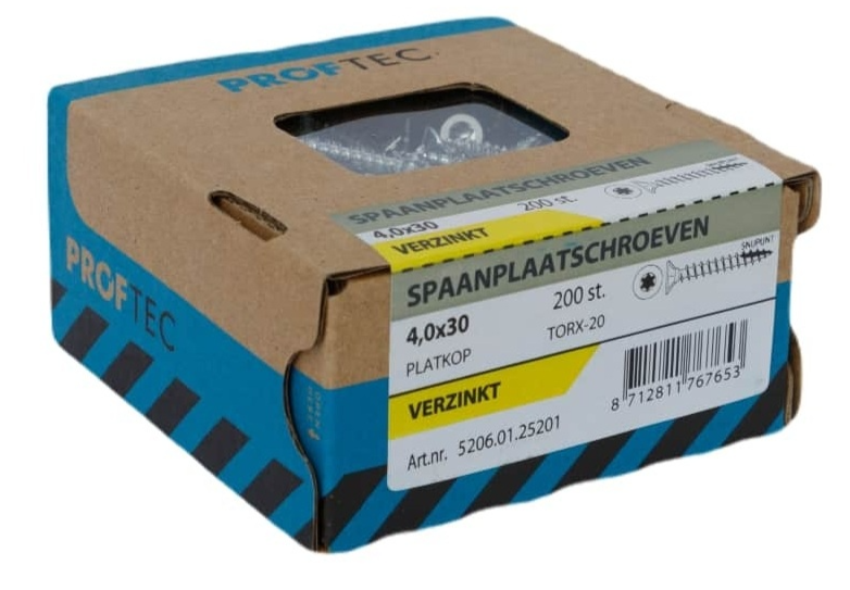 Proftec spaanplaatschroef 4.0x30 torx