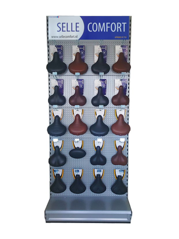 Selle comfort schap met zadels. breedte 100cm, prijs op basis van 1 artikel per haak