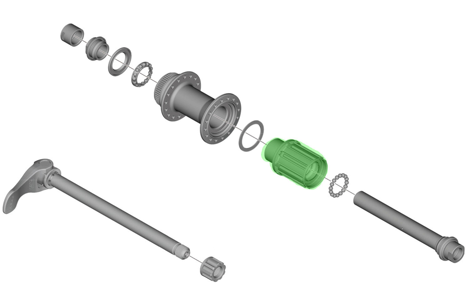 Shimano freehub body for fh-mt400 mt400-b