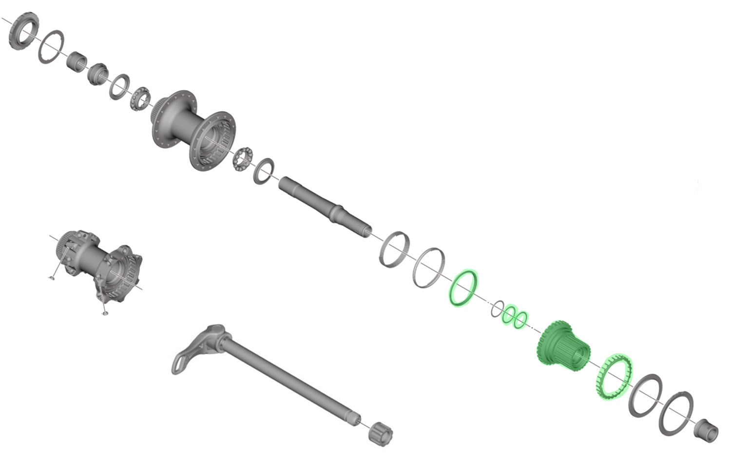 Shimano freehub body for fh-mt901-b m9111 complete