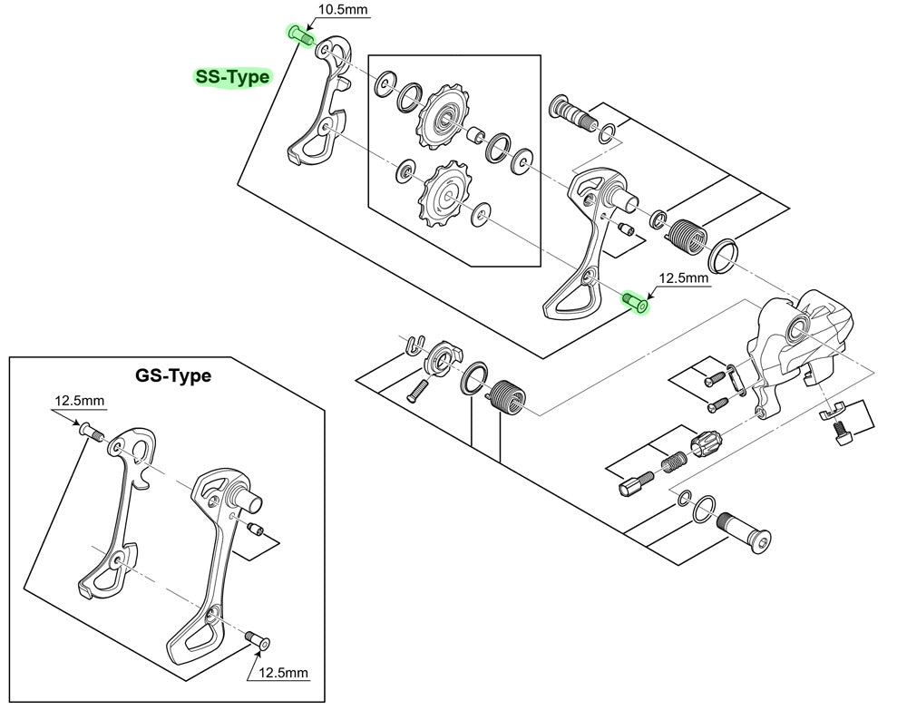 Shimano guide pully bolts for rd-6700-ss