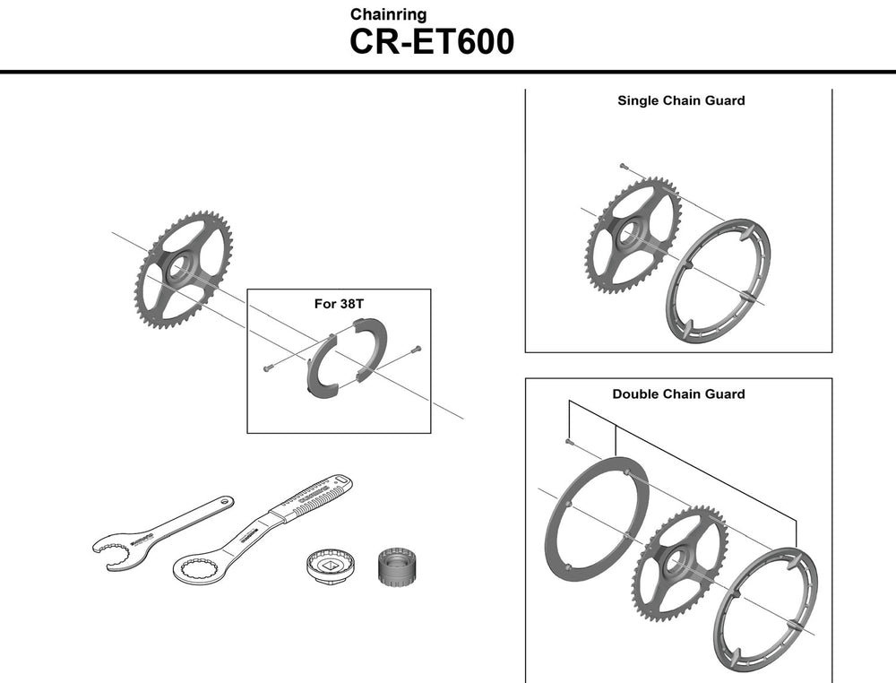 Shimano steps cr-et600 chainring | 38 (außen ksr)