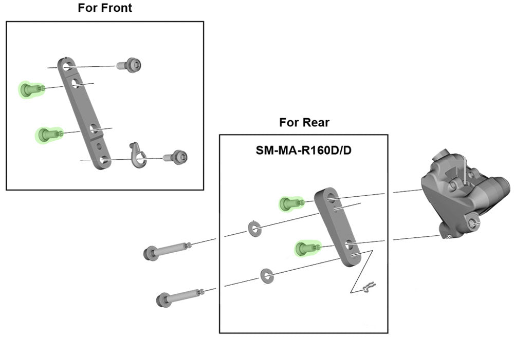 Shimano caliper fixing bolt type b for front rear flat-mount