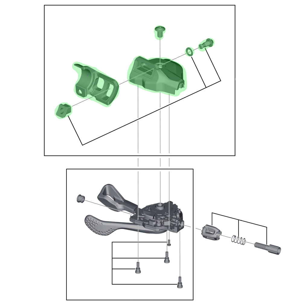 Shimano housing cover complete for sl-m8000-i i-spec ii left