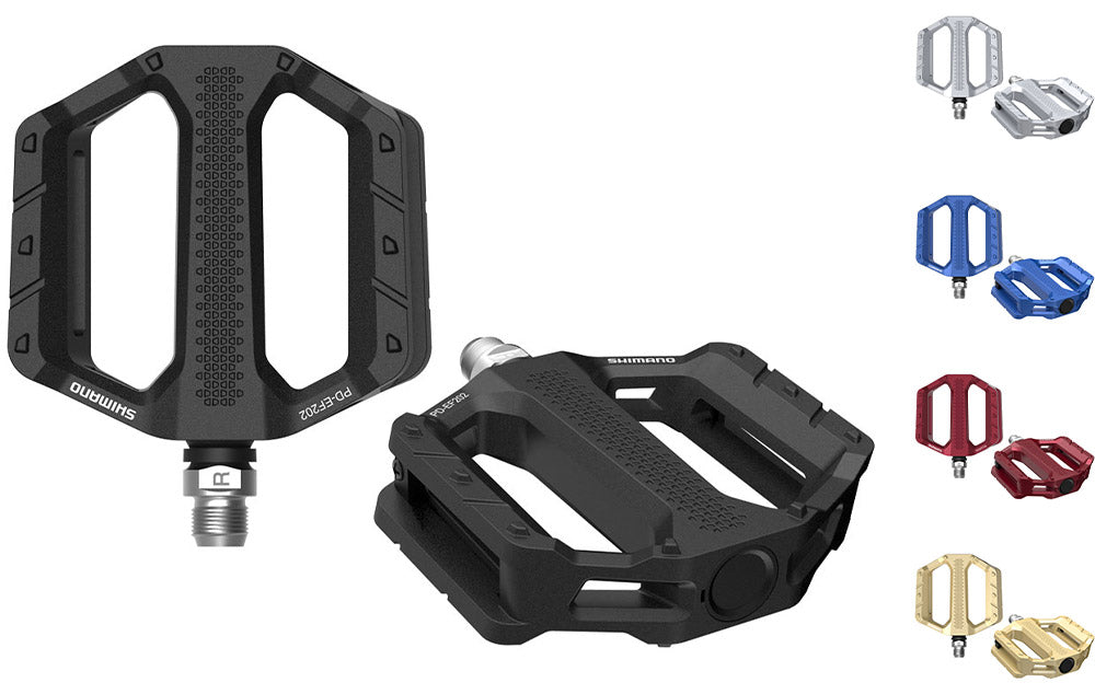 Shimano pd-ef202 e-bike flat pedals | red