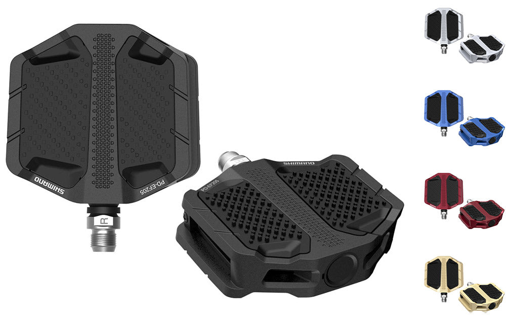 Shimano pd-ef205 e-bike flat pedals | silver