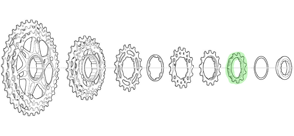 Shimano sprocket 11t with spacer for cs-m771-10 bl