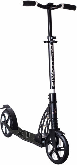 2-wiel Step met Voorvering Opvouwbaar Voetrem Zwart