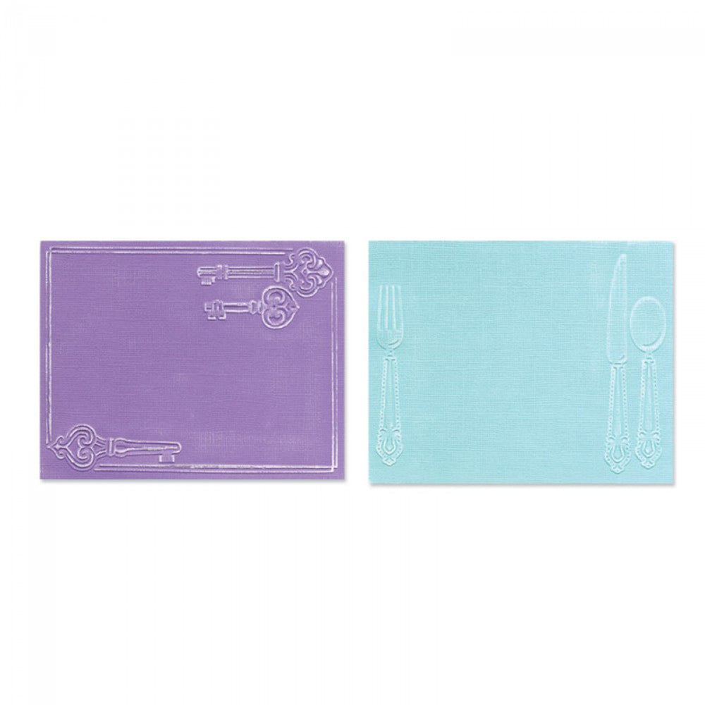 Sizzix • 3d textured impressions embossing place setting keys