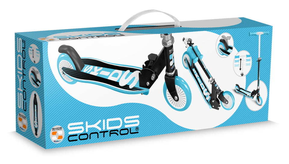 2-wiel Kinderstep Opvouwbaar Voetrem Blauw Zwart