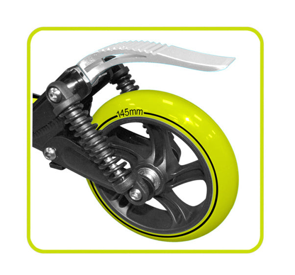 2-wiel Kinderstep Opvouwbaar Voetrem Zwart Groen