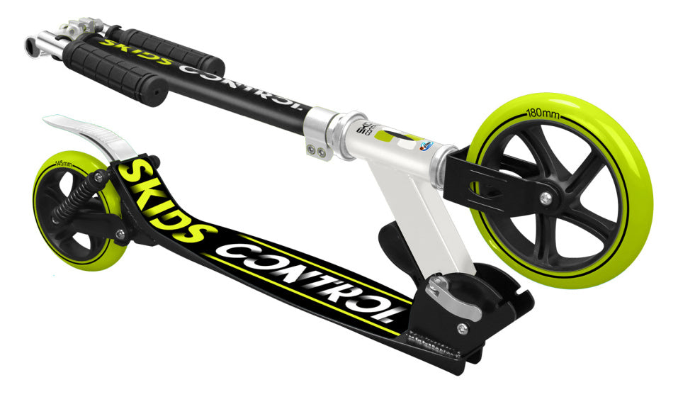 2-wiel Kinderstep Opvouwbaar Voetrem Zwart Groen