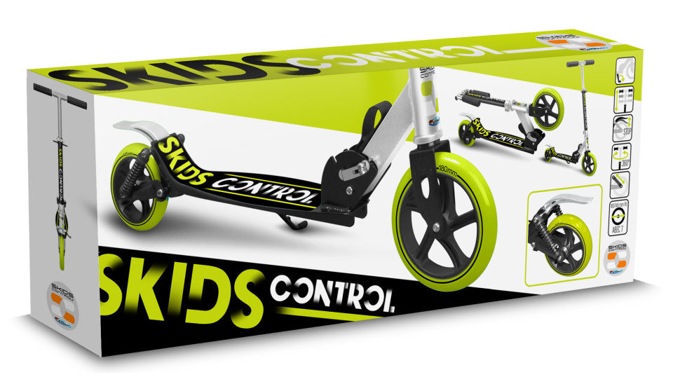 2-wiel Kinderstep Opvouwbaar Voetrem Zwart Groen