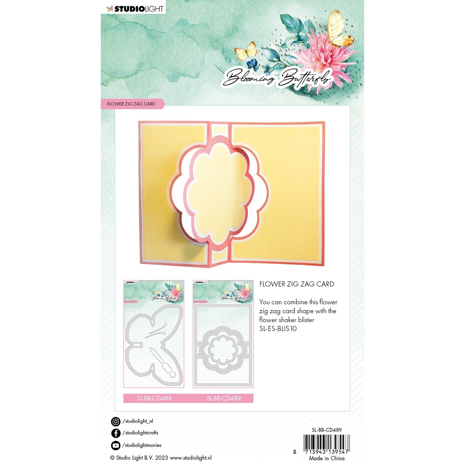 Studio light • blooming butterfly snijmallen flower zigzag card