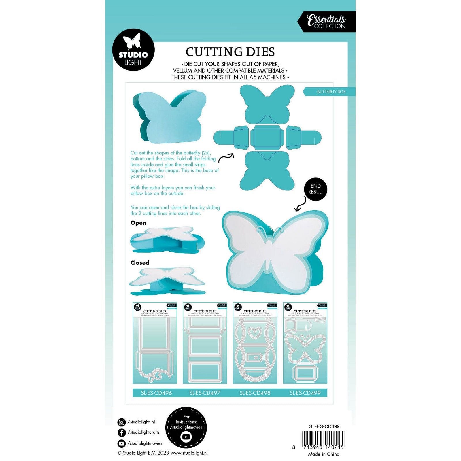Studio light • essentials cutting die butterfly box