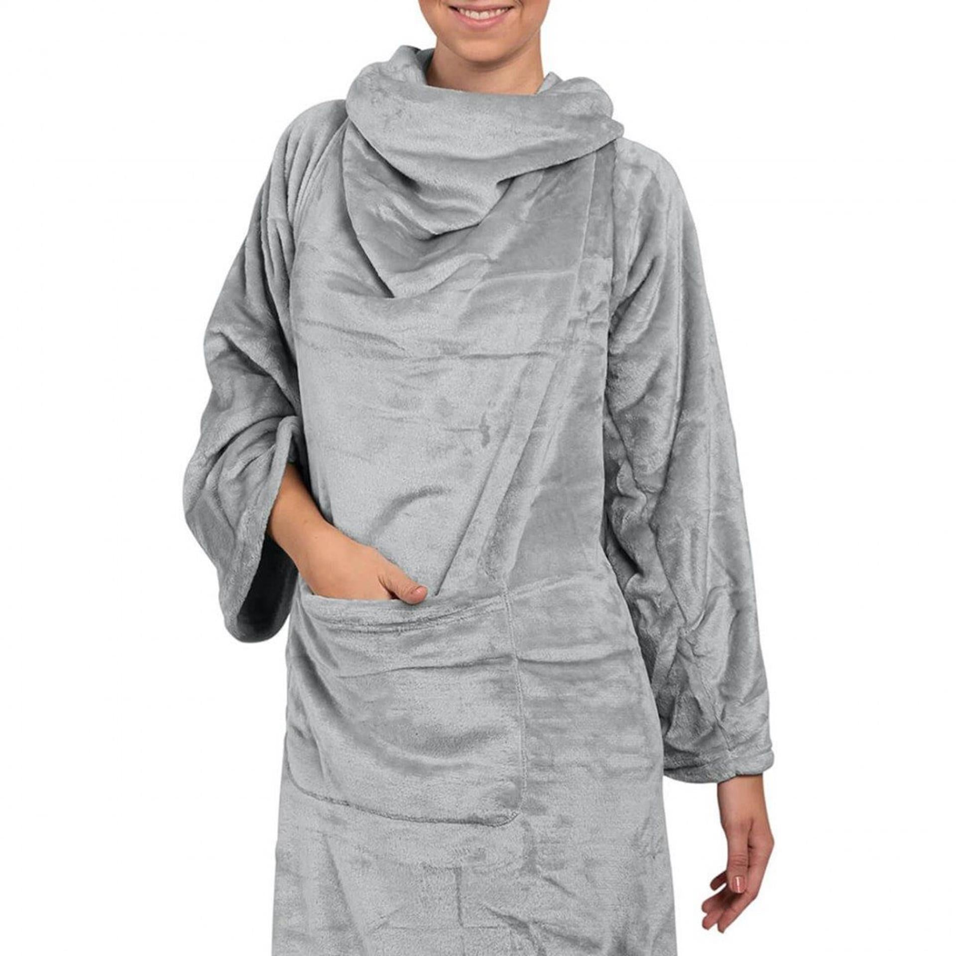 Out of the blue fleece deken met mouwen 135x172cm