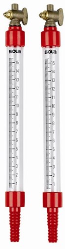 Sola slangenwaterpas s1012 blister, 25cm schaal 0-155mm koperen kranen - 01450120 - 01450120