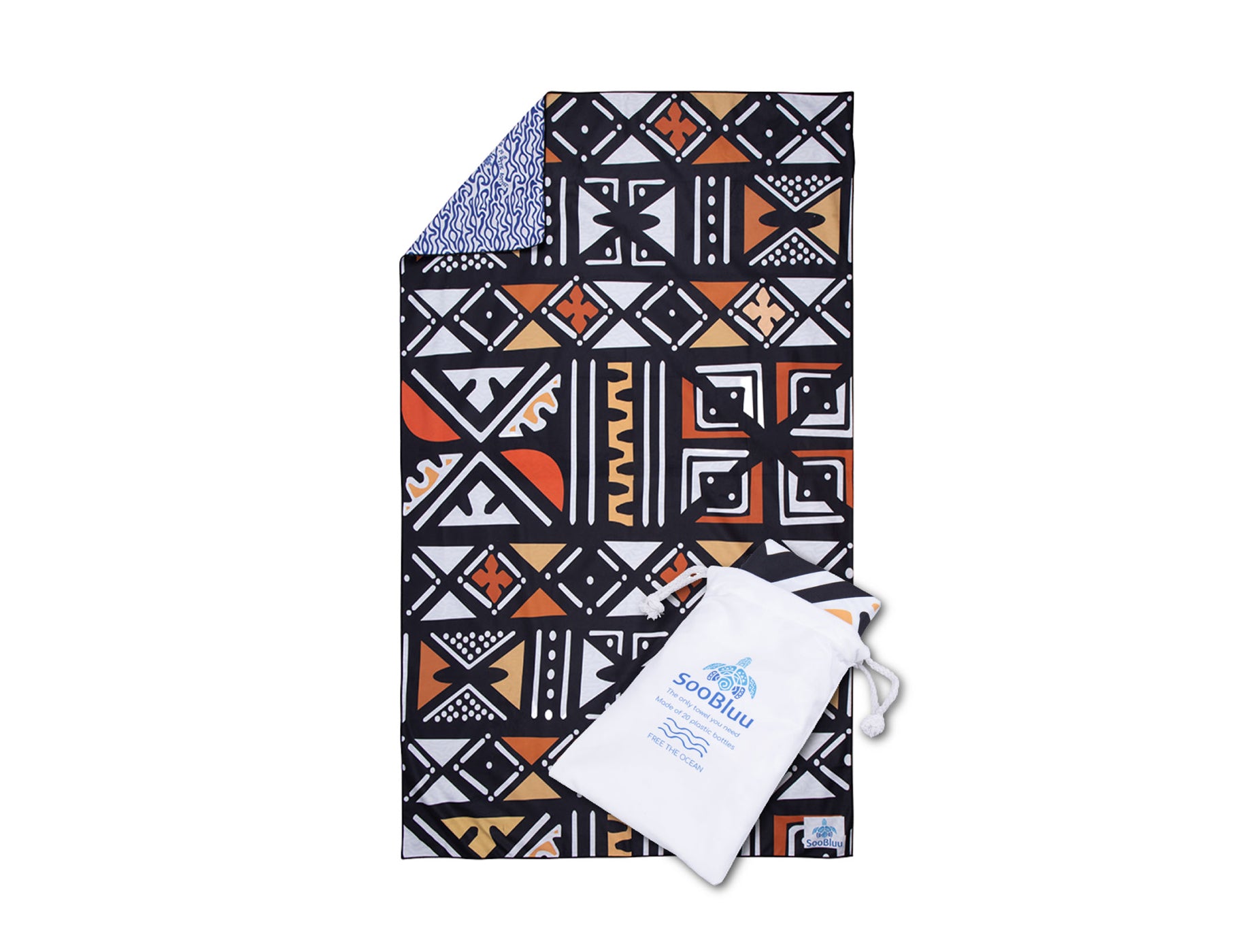 Soobluu strandlaken - was - 100x160cm