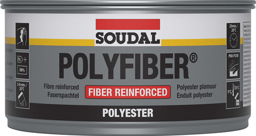 Soudal polyfiber | polyesterplamuur | 500 gr | grijs | 30102 - 103432