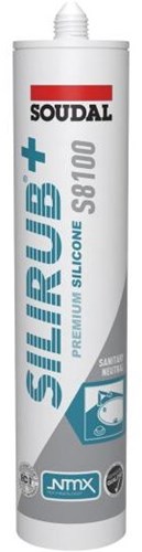 Soudal silirub+ s8100 neutraal | sanitairkit | steengrijs | 300 ml - 135719