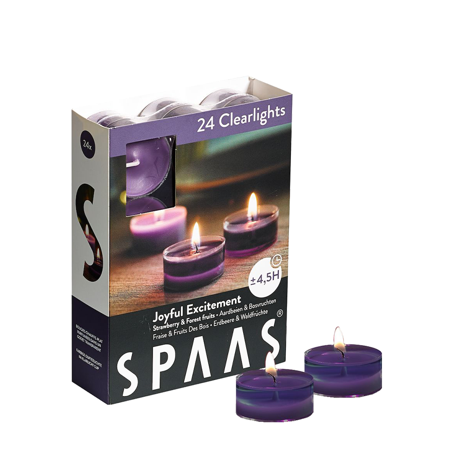 Spaas geurtheelicht clearlights joyful excitement 24 stuks