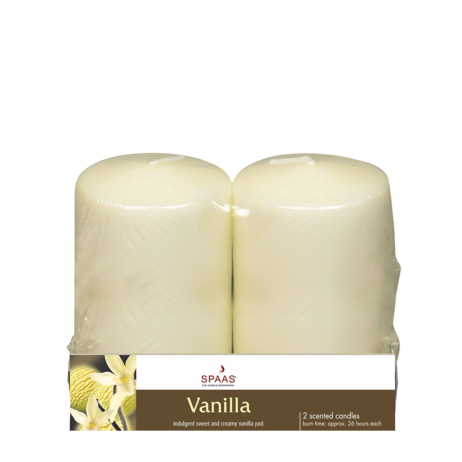 Spaas stompkaars vanilla 100 60mm 2 stuks