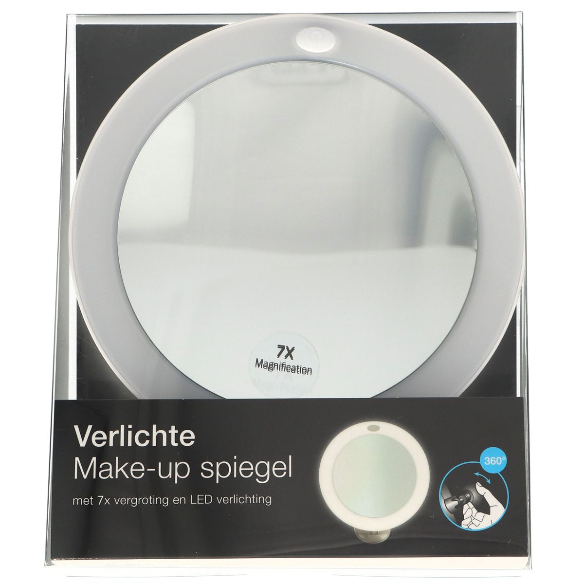 Lsp spiegels spiegel met licht en zuignap 7x vergroot