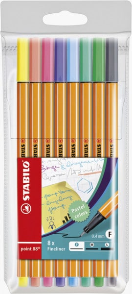 Stabilo point 88 pastel etui 8 stuks
