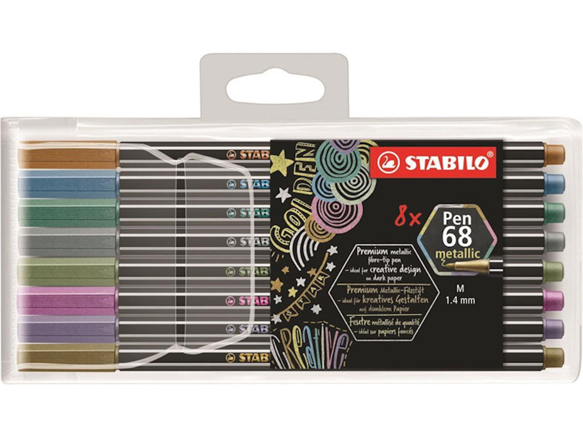 Stabilo pen 68 metallic etui 8 kleuren