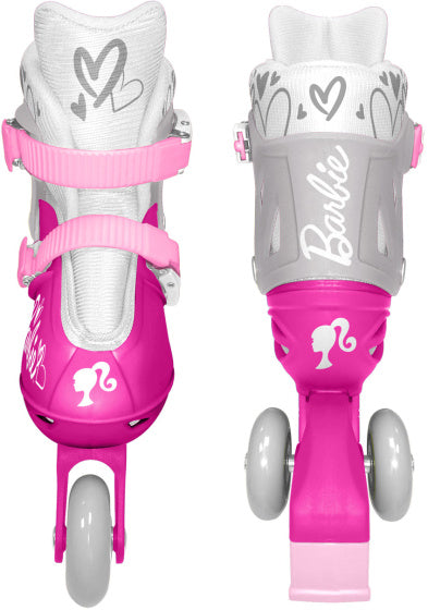 Patins 2 en 1 Barbie hardboot réglable rose blanc taille 27-30