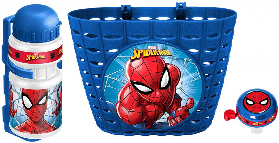 Marvel spider-man kinderfietsaccessoires blauw 3-delig