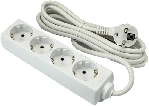 Stroomlijn tcd ra | 4-voudig | 3m | snoer | wit | 3x1qmm | max. 2500w - 66725621