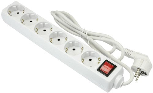 Stroomlijn tcd ra 6-voudig 1,5 meter snoer wit 6672010