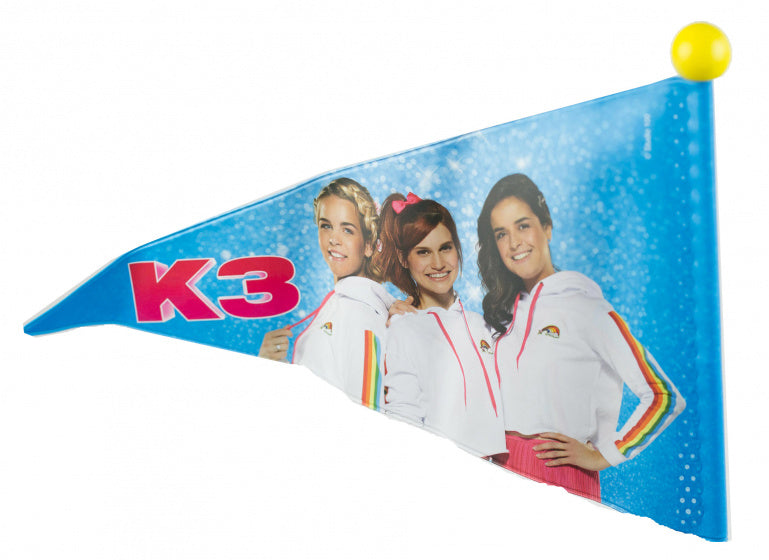 Studio 100 fietsvlag k3 junior 150 cm vinyl roze geel