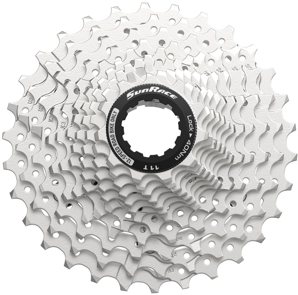 Sunrace cassette csrz800 12v 11-36t zilver rood