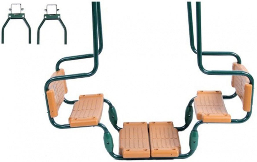 Duoschommel 250 - 270 cm Staal Groen Naturel