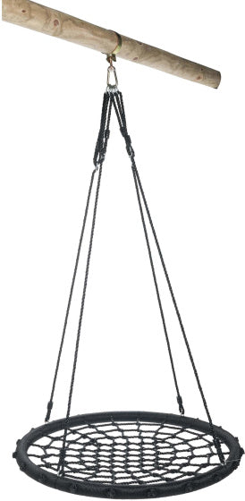 Nestschommel voor 1 tot 2 Kinderen Ø 100 cm Zwart