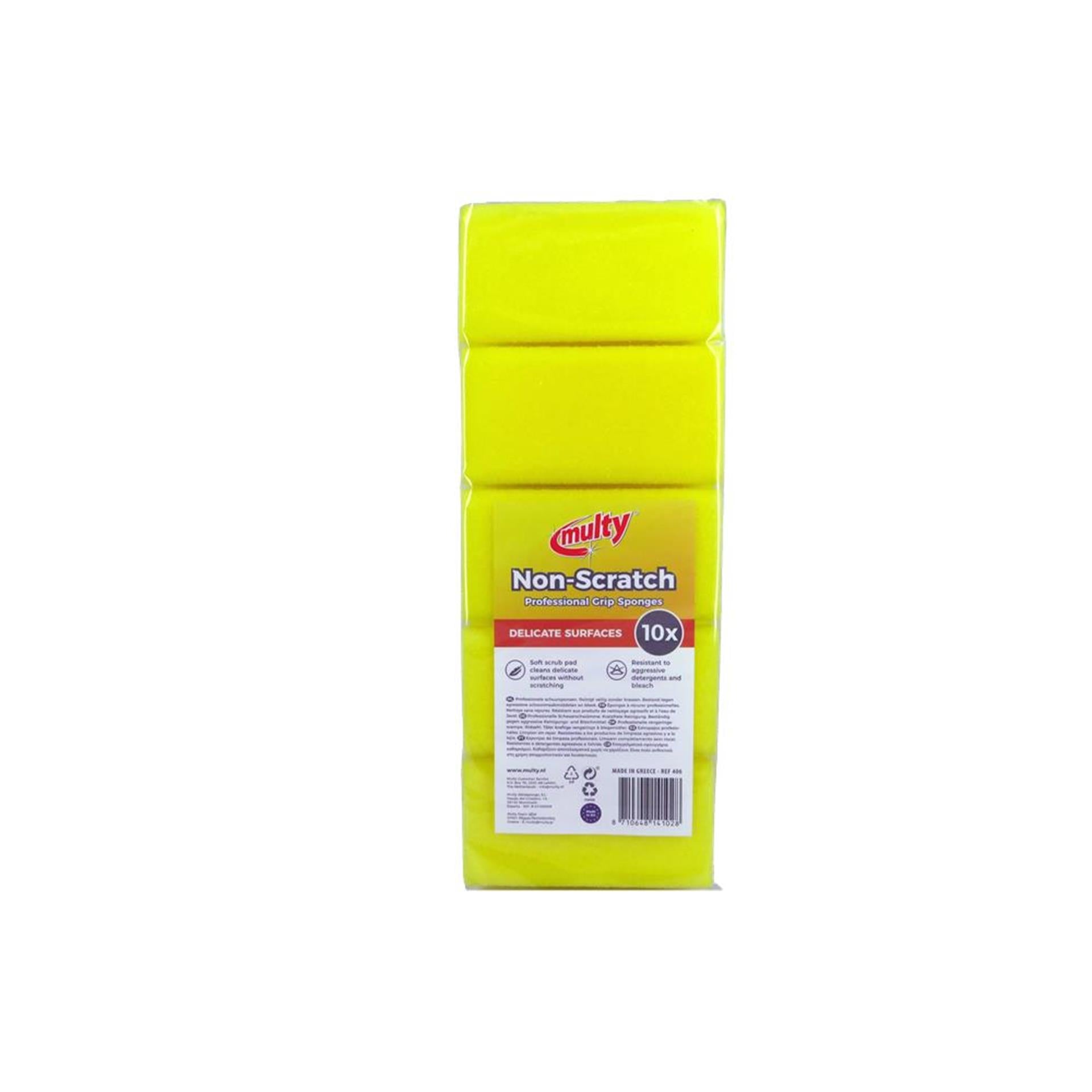 Multy schuursponsen anti-kras 10st geel