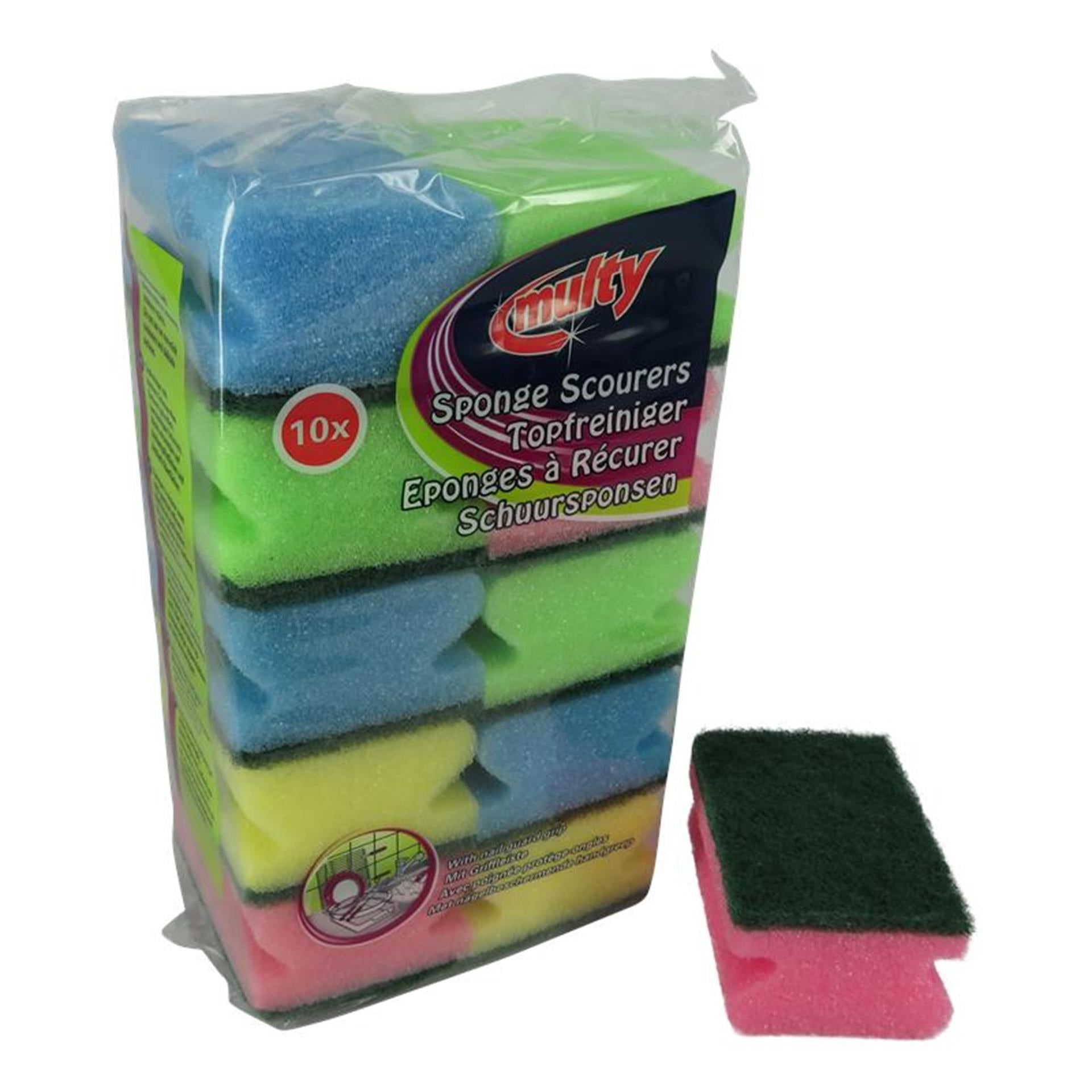 Schuursponsen 10 stuks easy grip multi