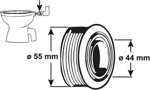Cornat binnenverbinding wc 44mm 55mm - t360399