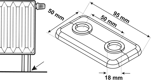 Cornat dubbele klaprozet kunststof 18mm wi - t384001