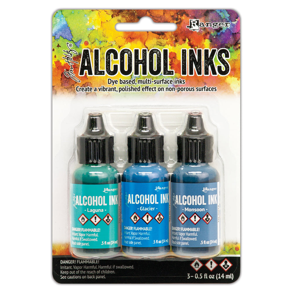Ranger ink ranger • tim holtz alcohol inks laguna, glacier monsoon 14ml