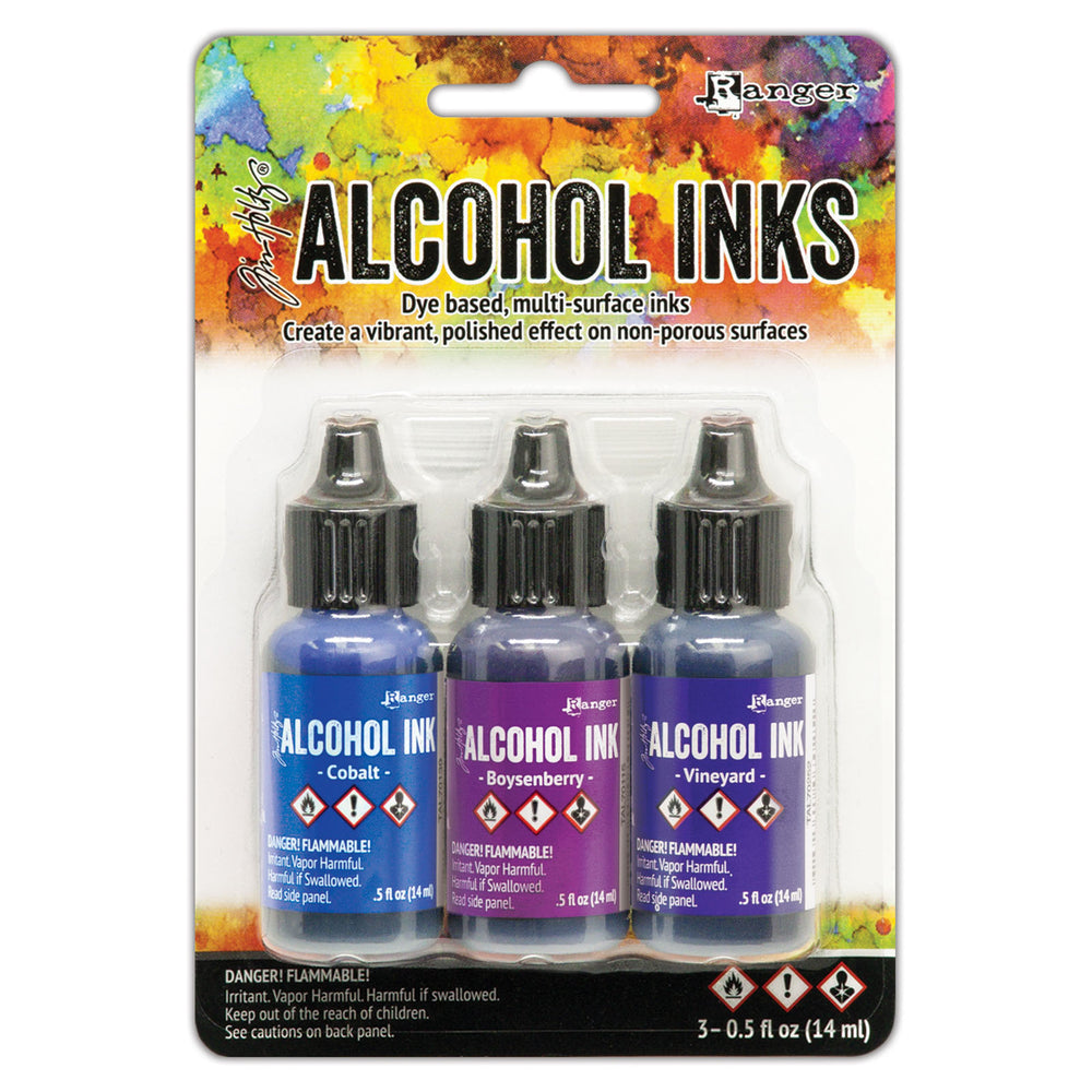 Ranger ink ranger • tim holtz alcohol inks cobalt, boysenberry vineyard 14ml